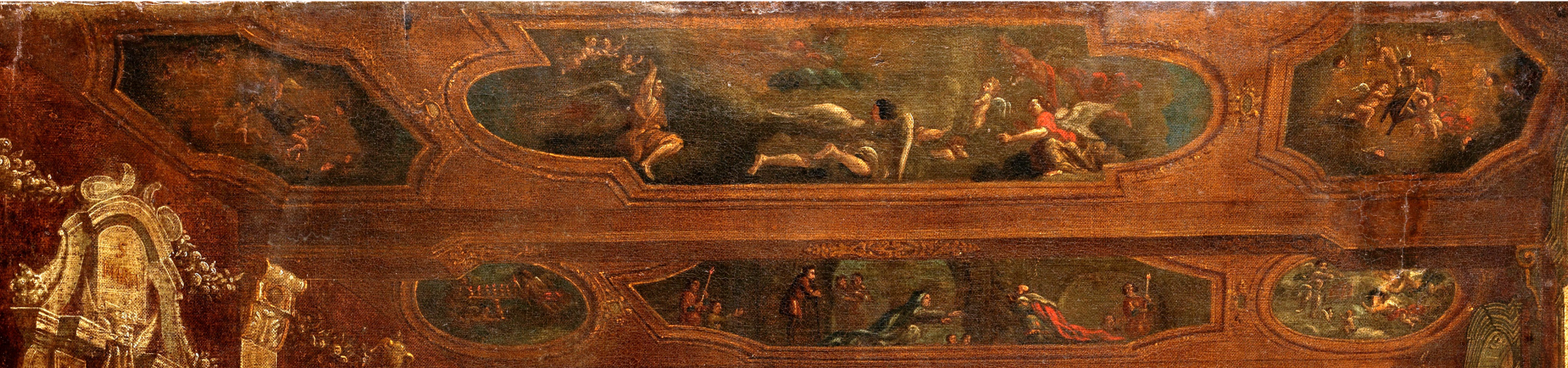 Uitsnede plafondschilderijen Bovensodaliteit met de Purificatie van Onze-Lieve-Vrouw door Jan-Erasmus Quellin (1634-1715)