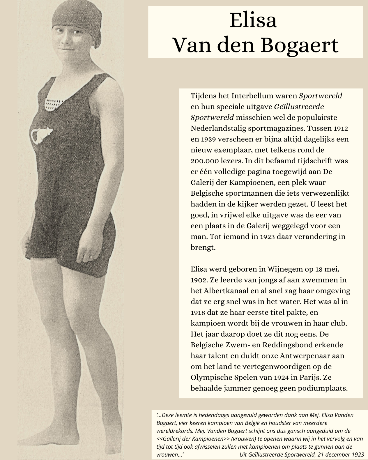 Infobord van Elisa Van den Bogaert