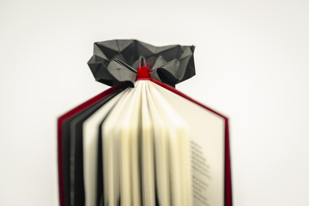 Close-up van een bibliofiel boek