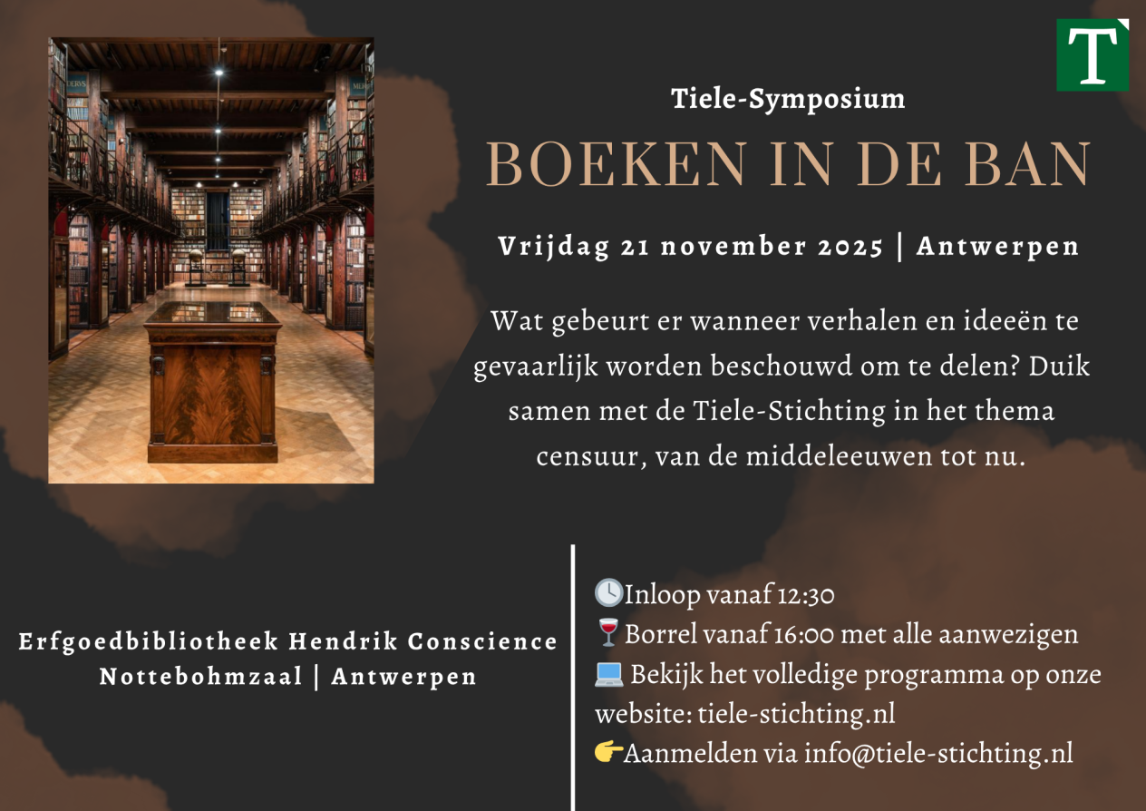 Uitnodiging Tiele-Symposium 'Boeken in de ban'