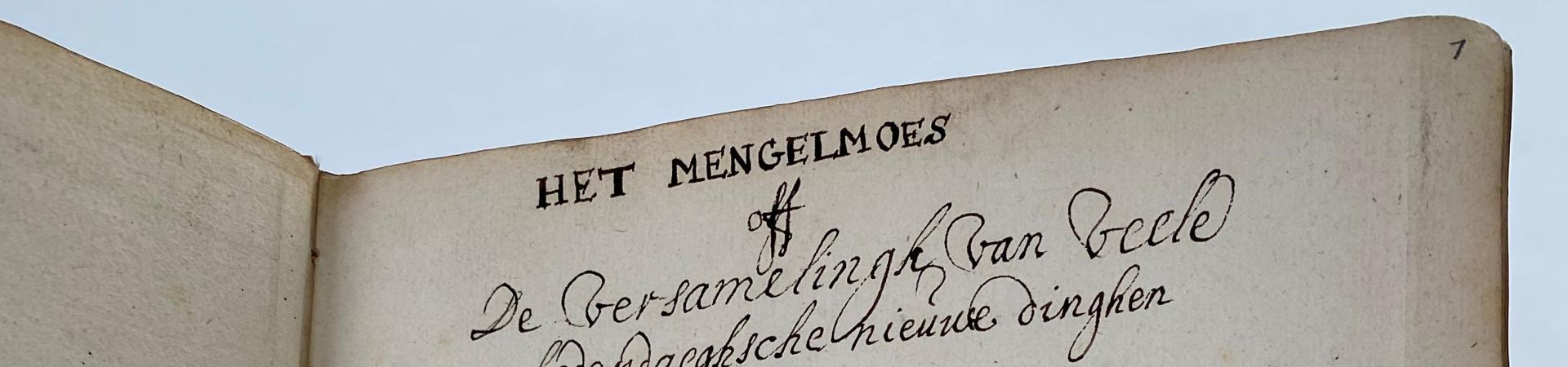 Het Mengelmoes, verzamelhandschrift van 1696