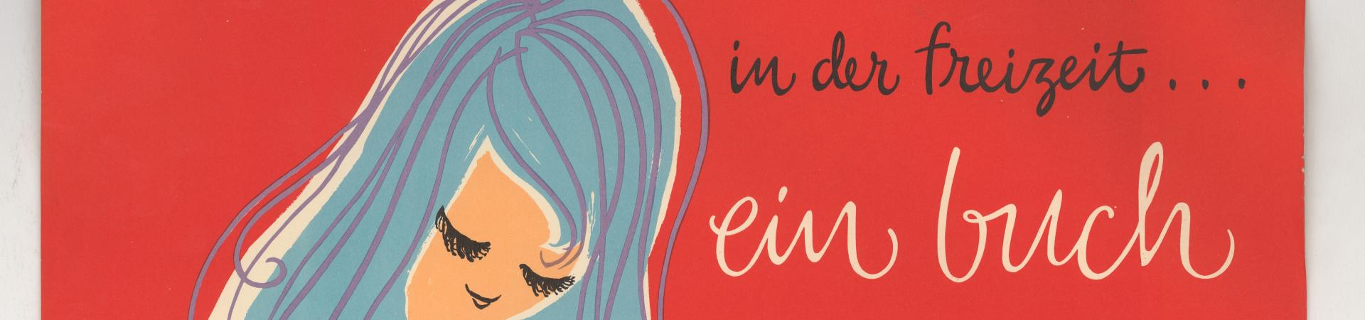 Cover van het boek "In der freizeit Ein buch Aus der Stadtbucherei" (Vrouw leest een boek in kleermakerszit en een zwarte kat kijkt mee van over haar linknie.) )