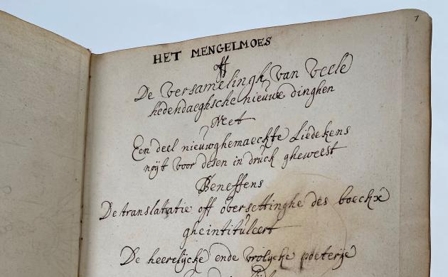 Het Mengelmoes, verzamelhandschrift van 1696
