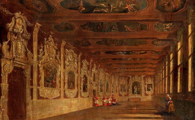 Anoniem (toegeschreven aan Willem Schubert van Ehrenberg), Interieur van de Bovensodaliteit (detail). Na circa 1710. Antwerpen, privécollectie. Foto: Bart Huysmans & Michel Wuyts